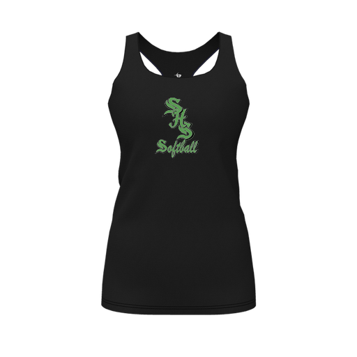 [FT0TRBBK-FYS-LOGO2] Decker Racerback Tank Top (Female Youth S, Black, Logo 2)