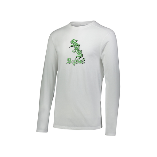 [FTLCUBWH-AXS-LOGO2] Decker Men's Tri-Blend T-Shirt - Long Sleeve (Adult XS, White, Logo 2)